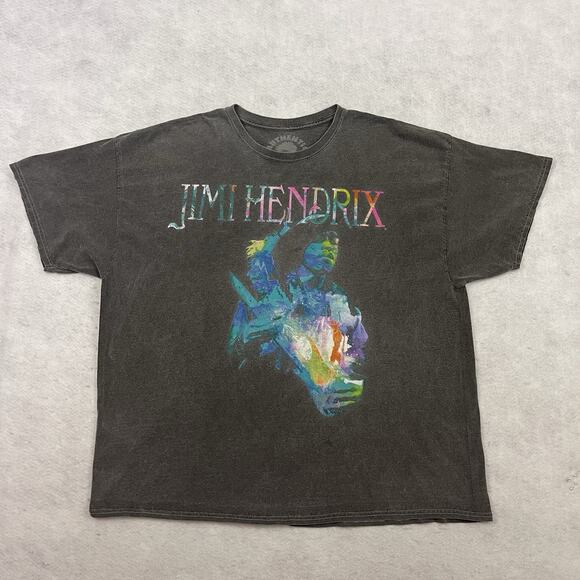 JIMI HENDRIX T Shirt Mens OS One Size Black Mineral Wash Classic Rock Tee - Picture 4 of 8